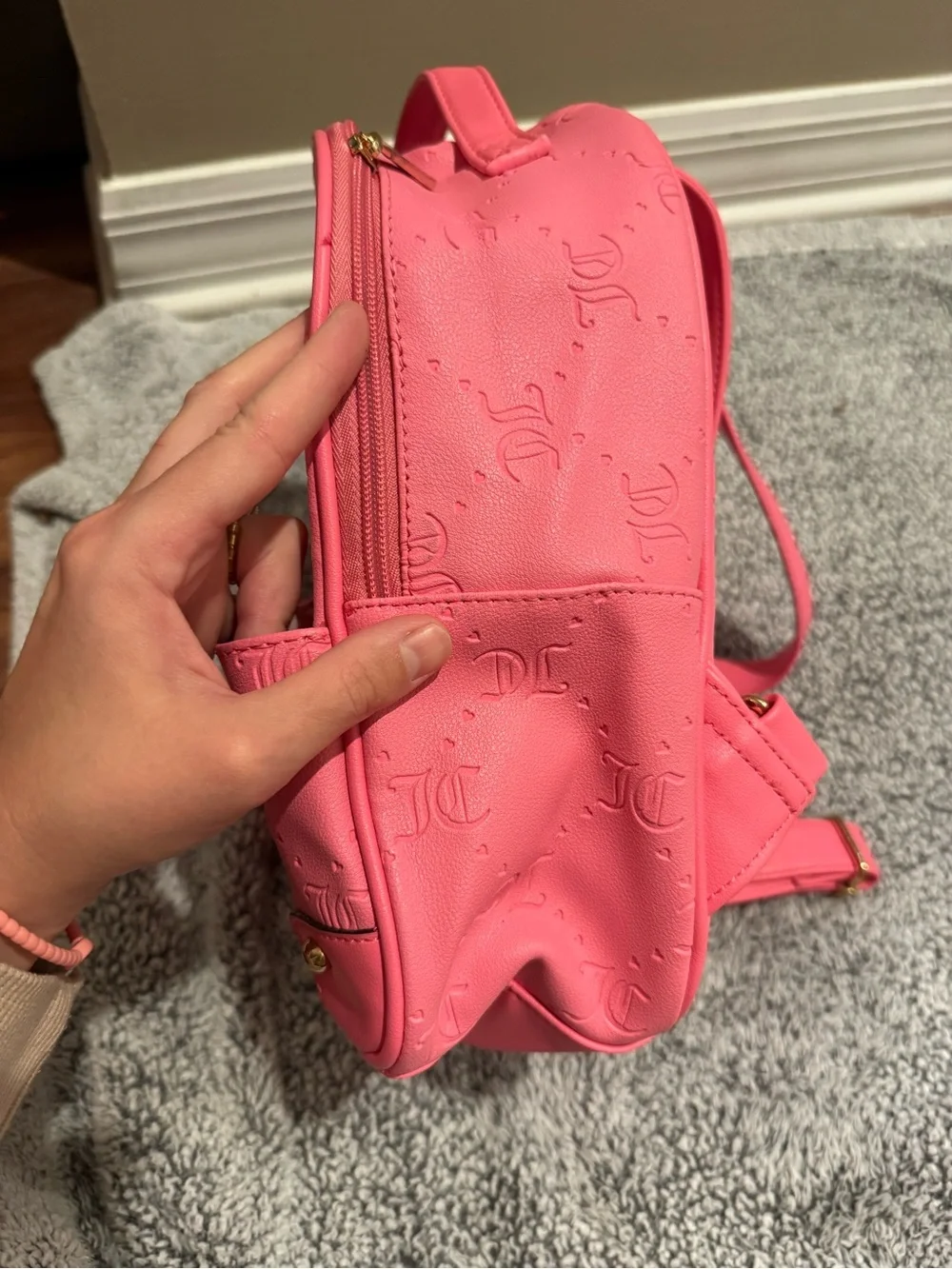 Juicy Couture Hot Pink Mini Backpack with Matching Pouch